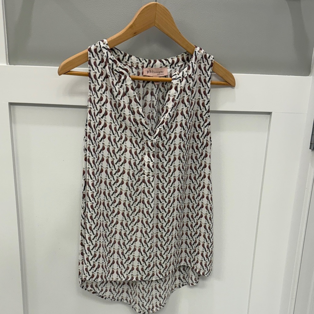 Philosophy Women's Sleeveless Blouse - Black and White Pattern